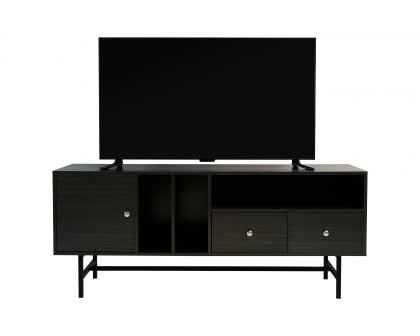 LeisureMod Rochester Modern Rectangular TV Stand with Enclosed Storage - Phantom Gray