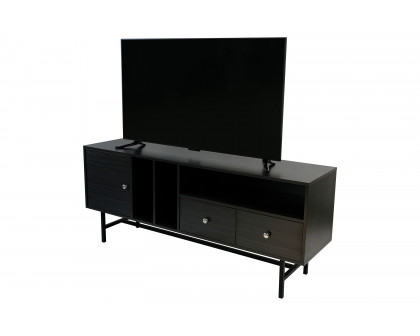 LeisureMod Rochester Modern Rectangular TV Stand with Enclosed Storage - Phantom Gray