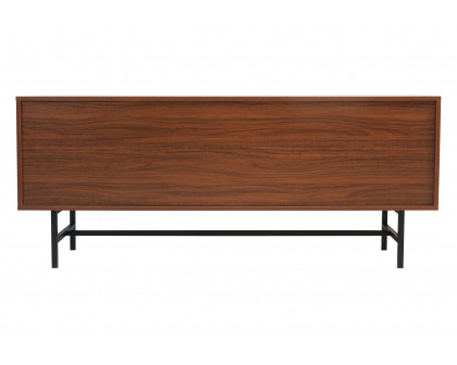 LeisureMod Rochester Modern Rectangular TV Stand with Enclosed Storage - Walnut