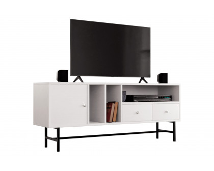 LeisureMod Rochester Modern Rectangular TV Stand with Enclosed Storage