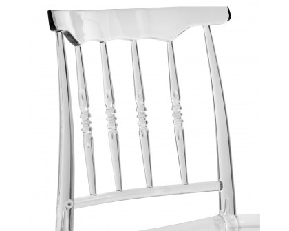 LeisureMod Spindle Transparent Modern Lucite Dining Chair - Clear