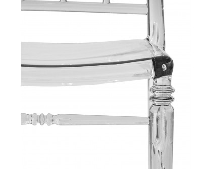 LeisureMod Spindle Transparent Modern Lucite Dining Chair - Clear