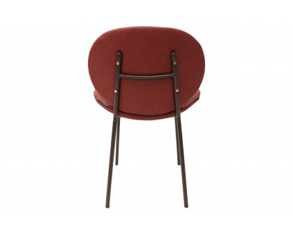 LeisureMod Servos Modern Upholstered Faux Leather Dining Side Chair - Bordeaux