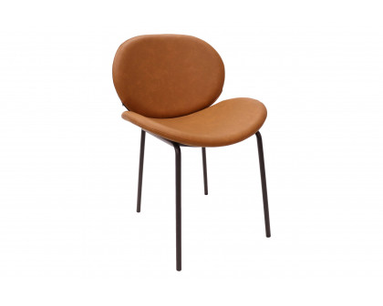 LeisureMod Servos Modern Upholstered Faux Leather Dining Side Chair