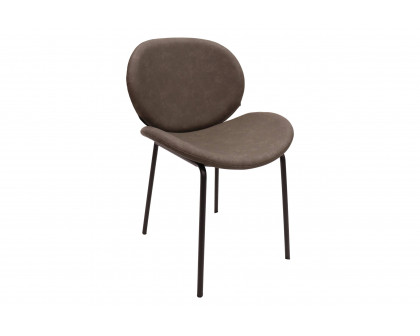 LeisureMod Servos Modern Upholstered Faux Leather Dining Side Chair