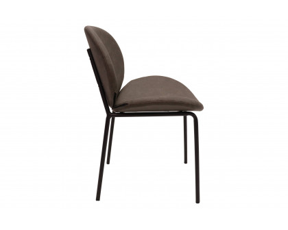 LeisureMod Servos Modern Upholstered Faux Leather Dining Side Chair - Elephant Gray