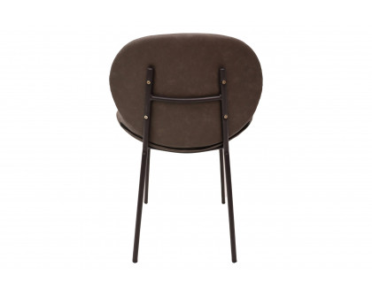 LeisureMod Servos Modern Upholstered Faux Leather Dining Side Chair - Elephant Gray