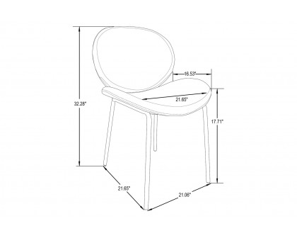 LeisureMod Servos Modern Upholstered Faux Leather Dining Side Chair - Elephant Gray