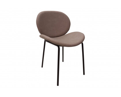 LeisureMod Servos Modern Upholstered Faux Leather Dining Side Chair