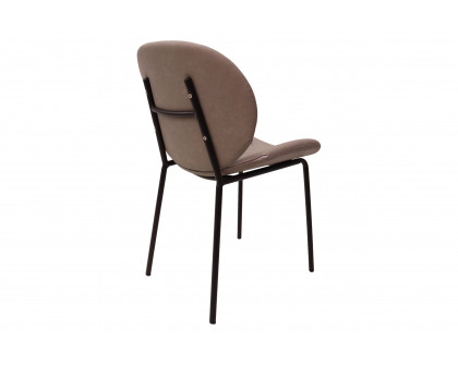 LeisureMod Servos Modern Upholstered Faux Leather Dining Side Chair - Light Gray