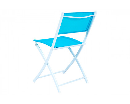 LeisureMod Sling Modern Bistro Dining Set - Blue