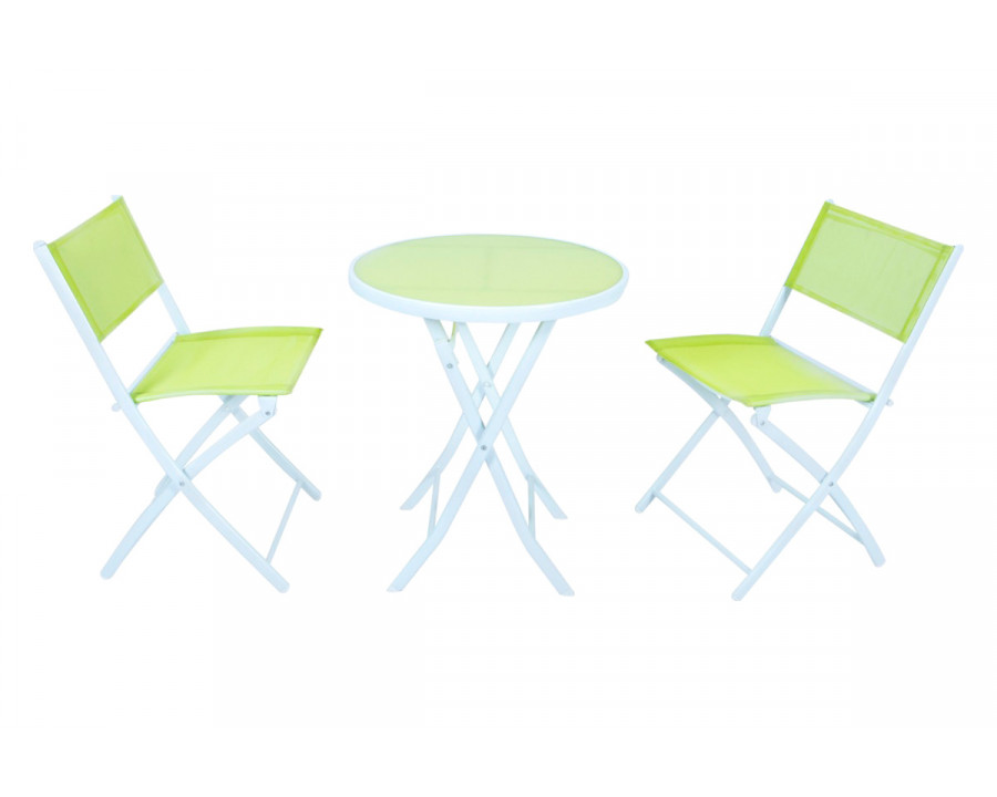 LeisureMod Sling Modern Bistro Dining Set - Green