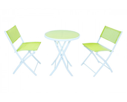 LeisureMod Sling Modern Bistro Dining Set - Green