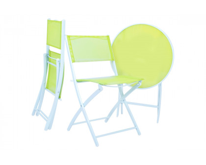 LeisureMod Sling Modern Bistro Dining Set - Green