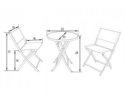 LeisureMod Sling Modern Bistro Dining Set - Green