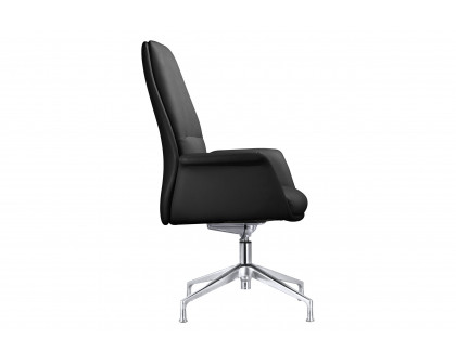 LeisureMod Summit Modern Office Chair in Faux Leather and Aluminum Frame with Adjustable Height and Swivel