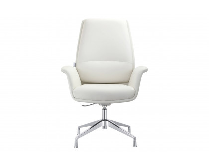 LeisureMod Summit Modern Office Chair in Faux Leather and Aluminum Frame with Adjustable Height and Swivel