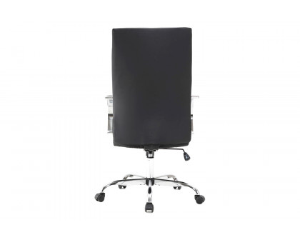 LeisureMod Sonora Modern High-Back Leather Office Chair - Black