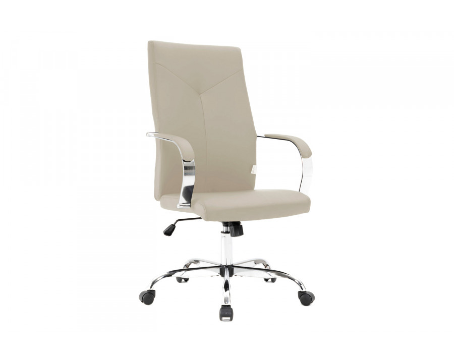 LeisureMod Sonora Modern High-Back Leather Office Chair - Tan