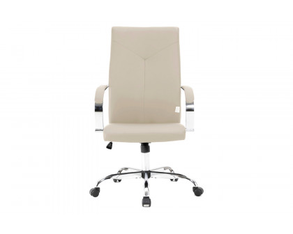 LeisureMod Sonora Modern High-Back Leather Office Chair - Tan