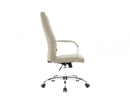 LeisureMod Sonora Modern High-Back Leather Office Chair - Tan