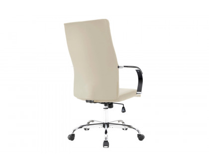 LeisureMod Sonora Modern High-Back Leather Office Chair - Tan