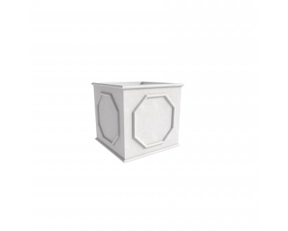 LeisureMod Sprout Modern 8" Cube Planter in Fiberstone and Clay