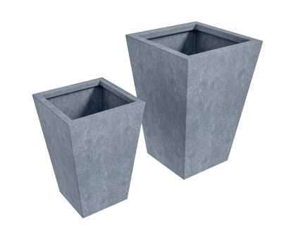 LeisureMod Serene Modern Fiberstone and Clay Planters Pot (Set of 2)