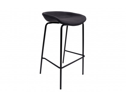 LeisureMod Servos Modern Barstool with Upholstered Faux Leather Seat