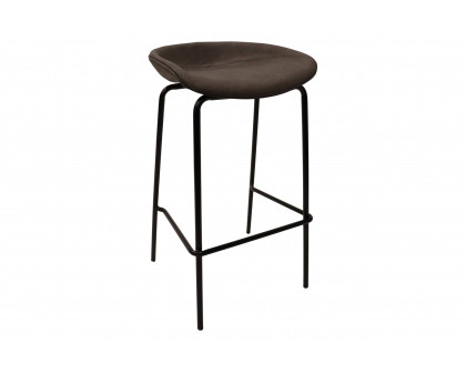 LeisureMod Servos Modern Barstool with Upholstered Faux Leather Seat