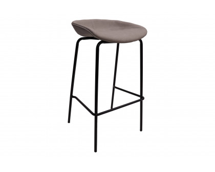 LeisureMod Servos Modern Barstool with Upholstered Faux Leather Seat