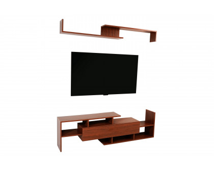 LeisureMod Surrey Modern TV Stand with MDF Shelves and Bookcase