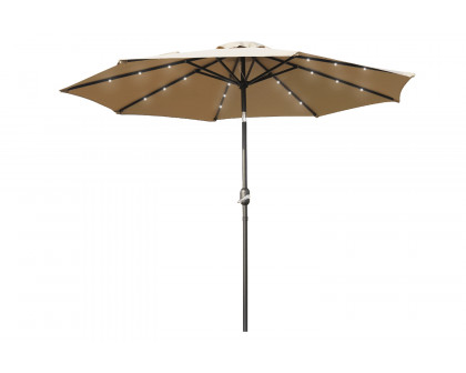 LeisureMod Sierra 9" Outdoor Patio Tilt Market Umbrella with Solar Led Lights