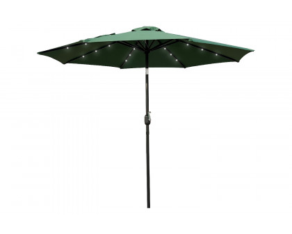 LeisureMod Sierra 9" Outdoor Patio Tilt Market Umbrella with Solar Led Lights