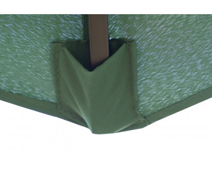 LeisureMod Sierra 9" Outdoor Patio Tilt Market Umbrella with Solar Led Lights - Green