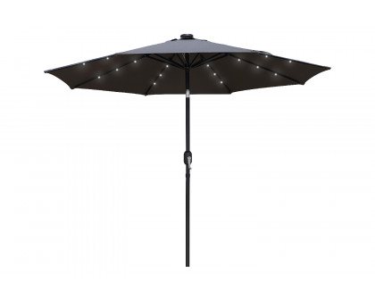 LeisureMod Sierra 9" Outdoor Patio Tilt Market Umbrella with Solar Led Lights