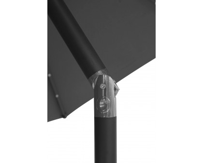 LeisureMod™ Sierra 9" Outdoor Patio Tilt Market Umbrella with Solar Led Lights - Gray