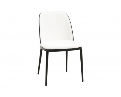 LeisureMod TCBL18 Tule Mid-Century Modern Dining Side Chair with Powder-Coated Steel Frame