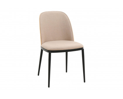 LeisureMod Tule Mid-Century Modern Dining Side Chair with Powder-Coated Steel Frame