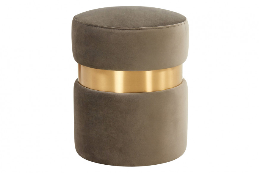 LeisureMod™ Troy 146" Round Velvet Ottoman - Dark Gray