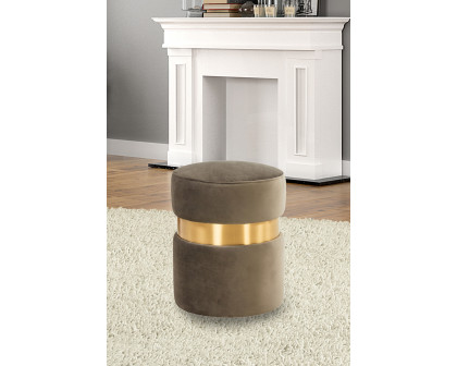 LeisureMod™ Troy 146" Round Velvet Ottoman - Dark Gray