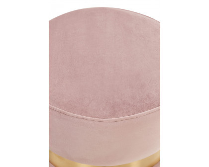 LeisureMod™ Troy 146" Round Velvet Ottoman - Pink