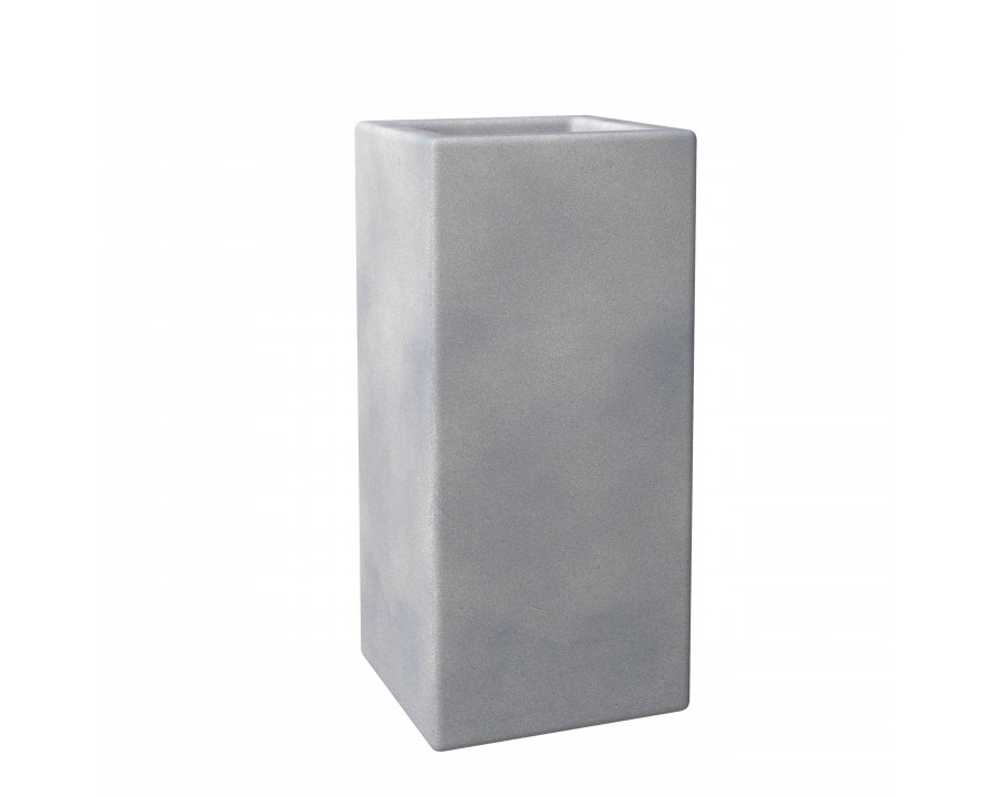 LeisureMod Terra Modern 20" Square Planter Pot in Fiberstone and Clay - Aged Concrete