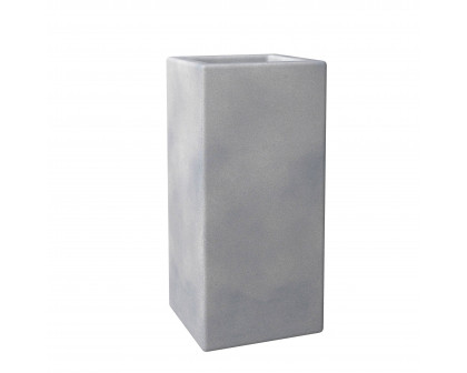 LeisureMod Terra Modern 20" Square Planter Pot in Fiberstone and Clay