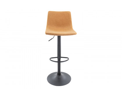 LeisureMod Tilbury Modem Adjustable Bar Stool with Footrest and 360-Degree Swivel - Light Brown