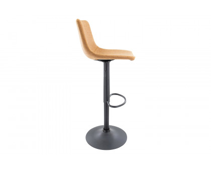 LeisureMod Tilbury Modem Adjustable Bar Stool with Footrest and 360-Degree Swivel - Light Brown