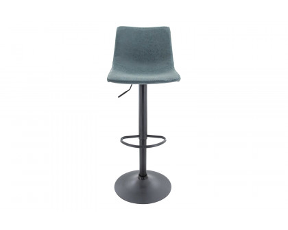 LeisureMod Tilbury Modem Adjustable Bar Stool with Footrest and 360-Degree Swivel - Peacock/Blue