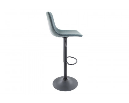 LeisureMod Tilbury Modem Adjustable Bar Stool with Footrest and 360-Degree Swivel - Peacock/Blue