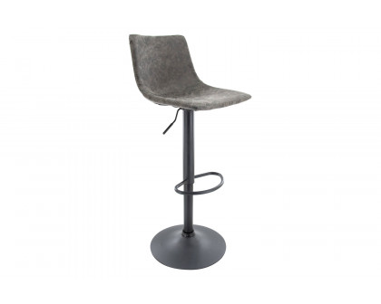 LeisureMod Tilbury Modem Adjustable Bar Stool with Footrest and 360-Degree Swivel