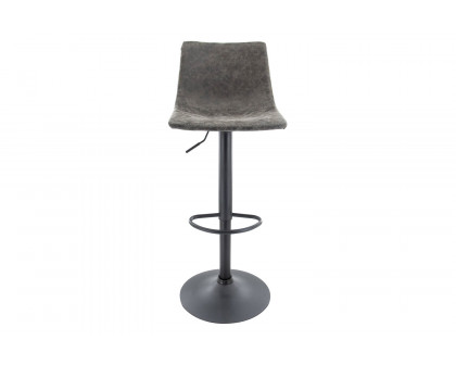 LeisureMod Tilbury Modem Adjustable Bar Stool with Footrest and 360-Degree Swivel - Gray